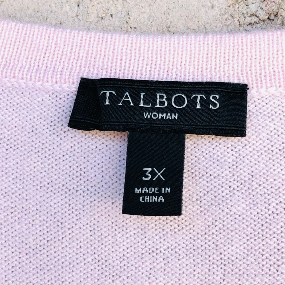 Talbots Light Pink Button-Front Cardigan Sweater - Picture 2 of 5